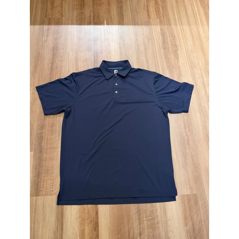 FootJoy Golf Polo Shirt Mens XL Navy Blue Short Sleeve SPS Logo 26616